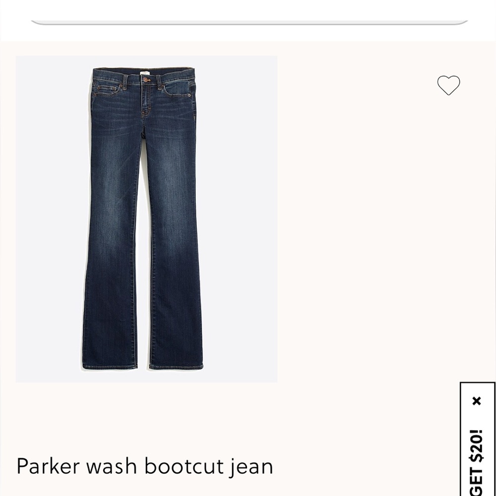 J. Crew Parker wash  Boot Cut Jeans - worn a few times- excellent condition .‎